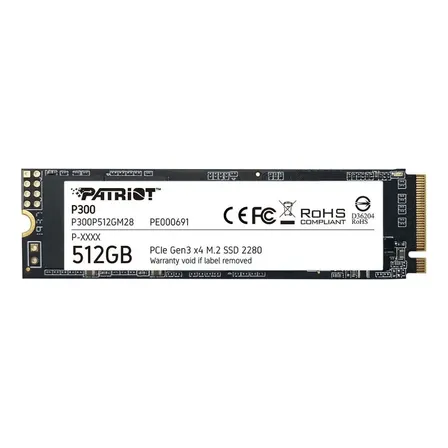 Ssd Patriot 512gb M.2 Nvme Pcie Gen3x4 P300 2280 Para Notebook E Pc Preto