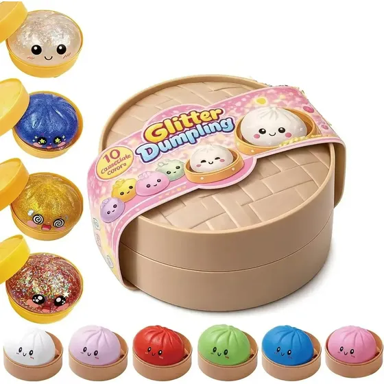 Brinquedo Macio A Vapor Em Forma De Pão Com Glitter De Cor A