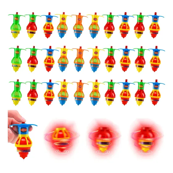 30 Peças Pião Com Luz Led Brinquedo Festa Brilhante