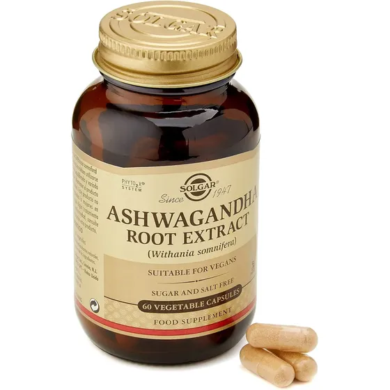 Suplemento Solgar: Extrato De Raiz De Ashwagandha, 60 Cápsul