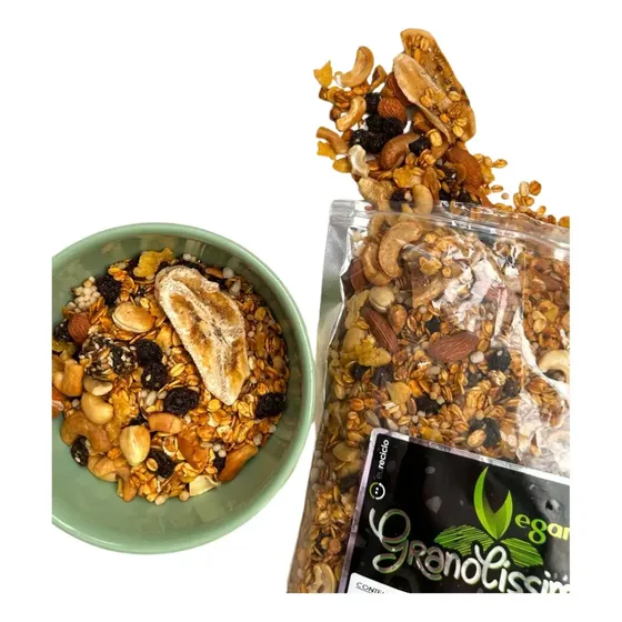 Kit 2 Granolas Vegani Com 900g Cada Com Bastante Castanhas!