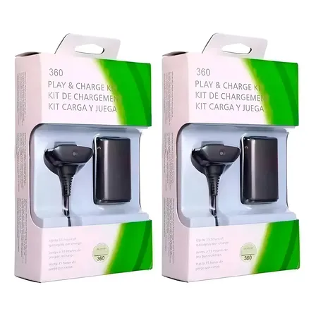 Kit 2 Baterias Recarregável Compatível Xbox 360 + Cabo