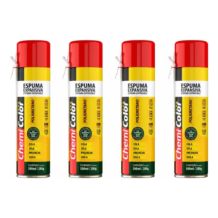 Kit 4 Espuma Expansiva Pu Multiuso Vedação Selante Isolante