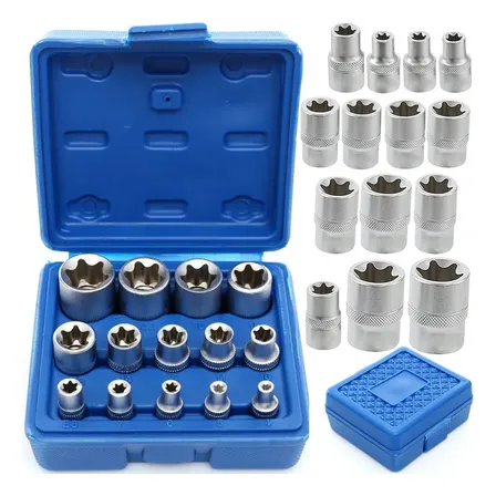 14 Peças Conjunto De Soquetes De Torque Fêmea E4-e24