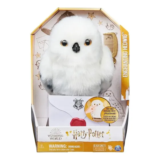 Plush Toy Edwiges Do Mundo Mágico Com Sons Branco Branco