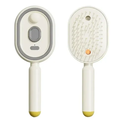 Escova Elétrica Vaporizadora Alisadora De Cabelo Bege 3v