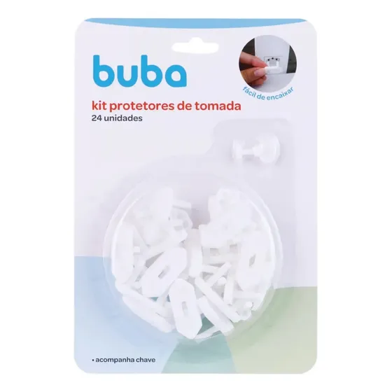 Protetor Tomada Bebê Buba 24un Antichoque Infantil Kit
