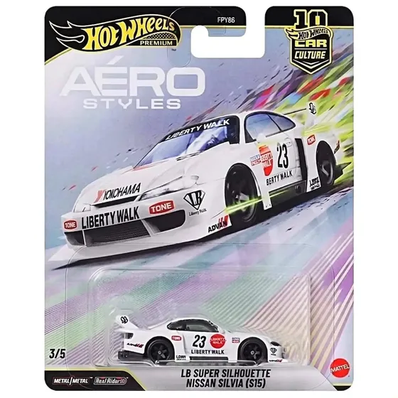 Coleção Modelo Carro Liga Wide Body Corrida Escala 1:64 Branco