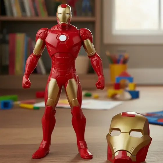 Kit Boneco Homem De Ferro + Mascara Marvel Vingadores Heroi
