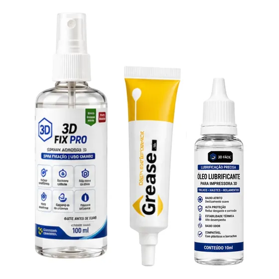 Kit Manutenção Impressora 3d Spray Adesivo Óleo Graxa 3d Fix