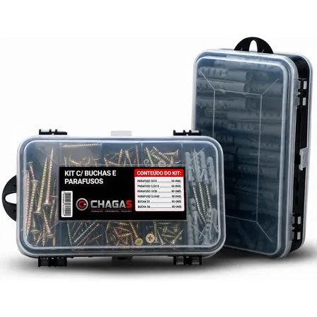Kit 400 Peças Parafusos E Buchas P/ Parede Com Organizador