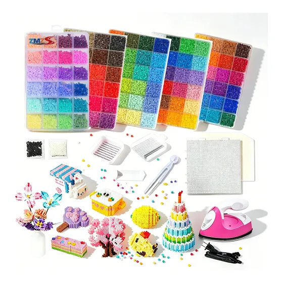 /kit De Miçangas Perler 120 Cores 2,6mm Com Ferramentas Comp