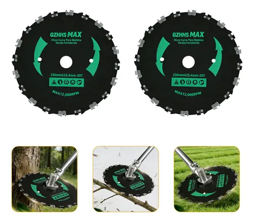 Kit 2 Disco Para Roçadeira Com Dentes De Corrente Motosserra Kit 2 Max 12000rpm Di25mm D20