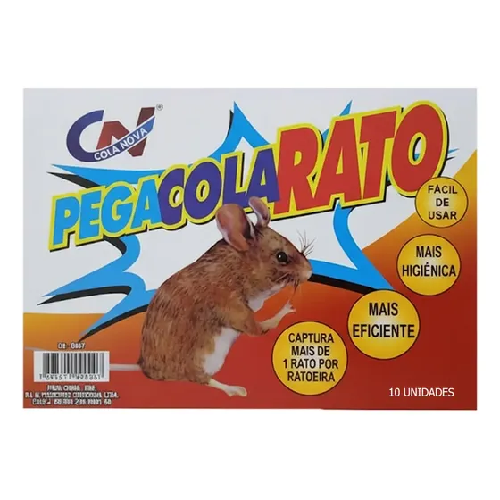 Kit 10 Cola Pega Rato Ratoeira Adesiva