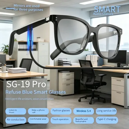 Óculos Inteligentes Sg-19 Pro Bluetooth Usb-c Preto