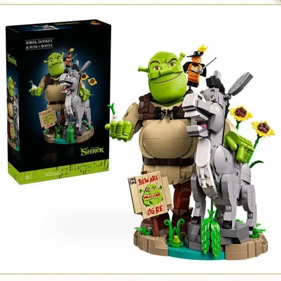 Blocos De Construção Do Modelo Shrek Burro Gato De Botas
