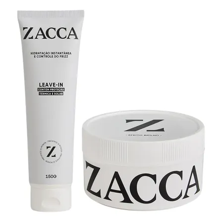 Kit Leave In E Cera Modeladora Efeito Brilho Zacca Fixacao