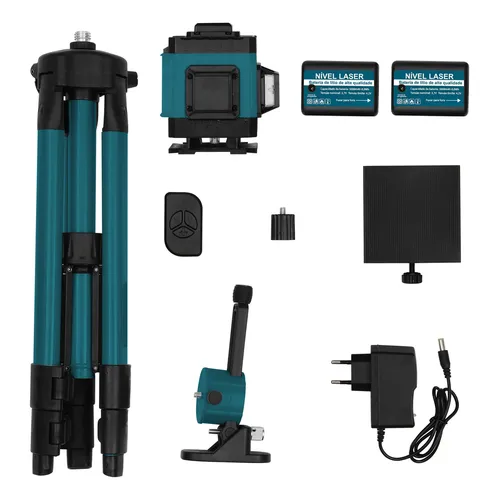 Nível A Laser 12 Linhas Verde+kit+suporte+tripé+2 Bateria