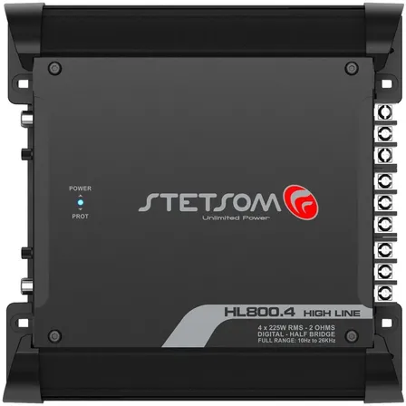 Amplificador Para Carro/caminhonete Stetsom High Line Hl 800.4 Clase D Com 4 Canales E 900w Preto