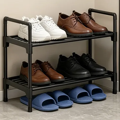 N Shoe Rack, 2 Camadas Embaixo Da Cama, Organizador Robusto S