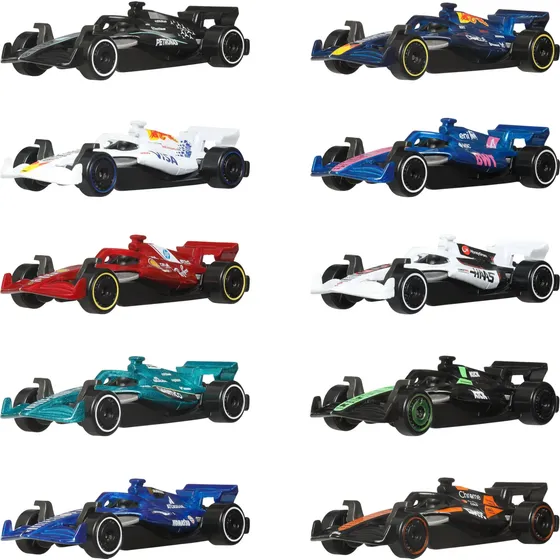 Conjunto De 10 Carros Fundidos Sob Pressão Hot Wheels Formul