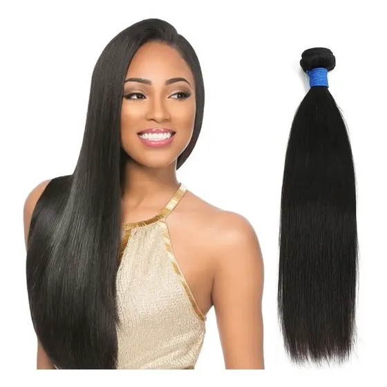 100g 50cm De Feixes De Cabelo Humano Liso Remy Preto