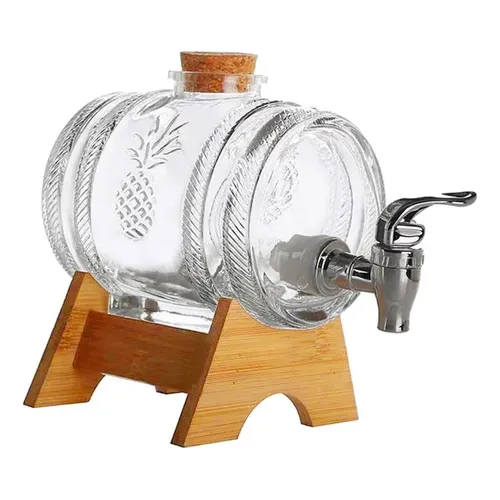 Decantador De Barril De Vidro Com Chave Para Bar Doméstico