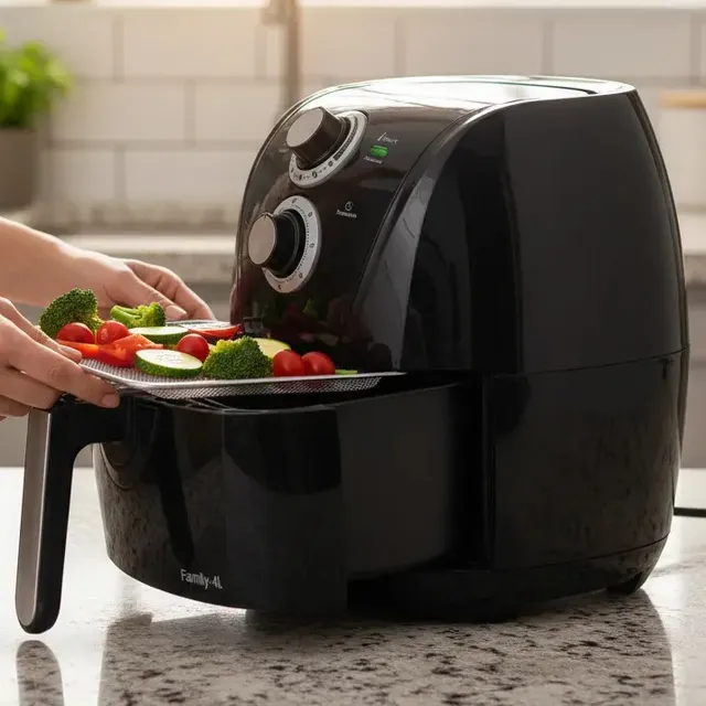 Air Fryer Mondial Family - 4l Fritadeira Sem Óleo Air Fryer De 4l Preto Com Prata 127v