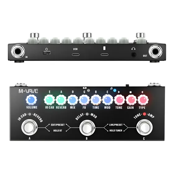 Pedal Multiefeitos Guitarra M-vave Cube Baby Bluetooth