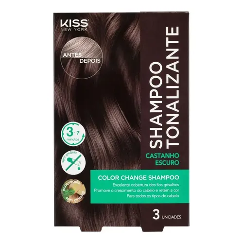 Shampoo Tonalizante Color Change Castanho Escuro Kissnewyork