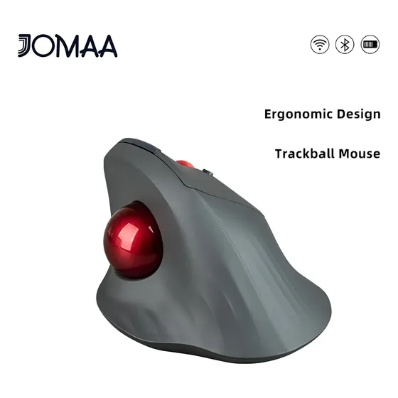 Mouse Trackball Vertical De Modo Duplo Ergonômico Bluetooth