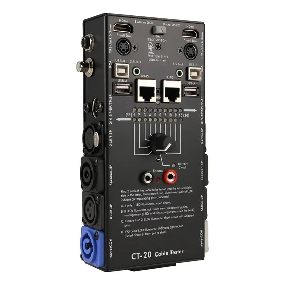 Testador Multifuncional De Sinal Xlr De Áudio Ct-20