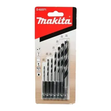 Kit 7 Brocas Para Madeira Encaixe Sextavado D-62371 Makita