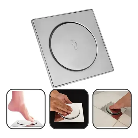 Ralo Inteligente Click Oculto Invisivel Quadrado Inox Barato