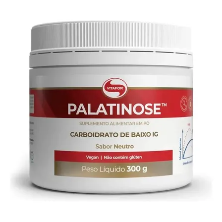 Suplemento Palatinose Vitafor Vegano em Pó 300 g Sabor Neutro Sem Glúten e Lactose
