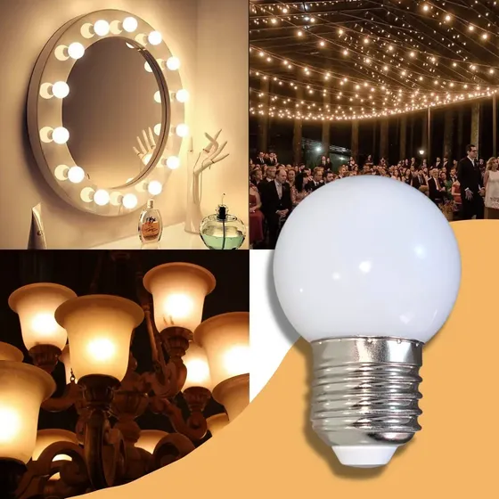 Kit 10 Lampada Led Bolinha 3w Branco Quente Espelho Abajur Camarim Decorativa Luz Branco-Quente Bivolt 110v/220v