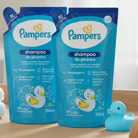 Kit 2 Refil Shampoo Infantil Pampers Bebê Original 2x350ml