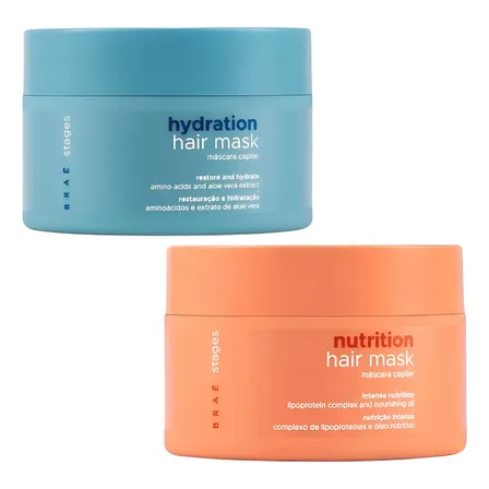 Kit Duo Máscaras Braé Stages Hydration E Nutrition 2x200g