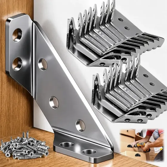Kit 30 Cantoneira Aço Inox Trava Reforço De Cadeira E Moveis