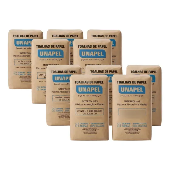 Papel Interfolha Toalha Branco 10.000 Secar As Maos Banheiro