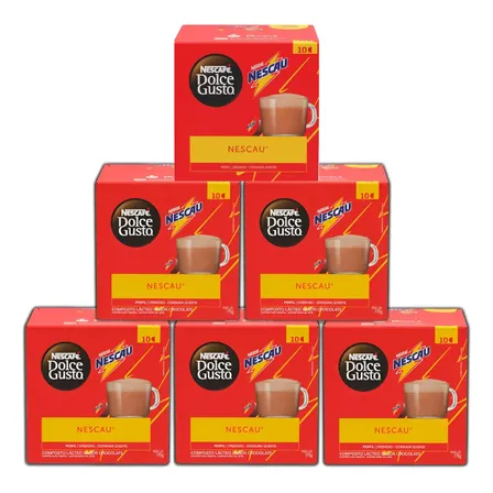 Kit 60 Cápsulas Nescafé Dolce Gusto Chocolate Nescau 06 Cxs