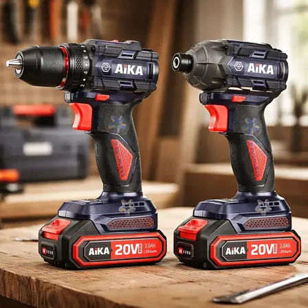 Kit Completo Aika 2 Parafusadeiras Impacto 2 Baterias Profis