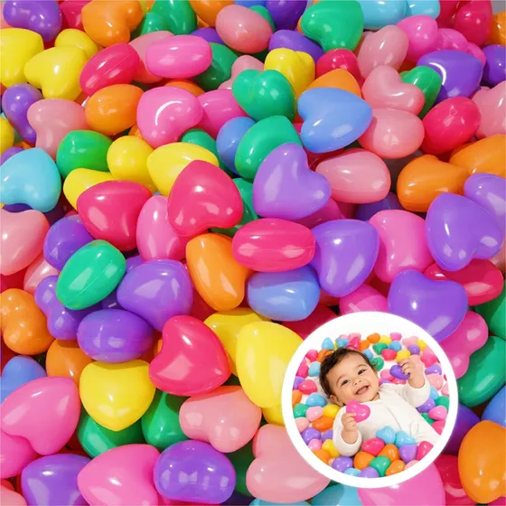 Kit 100 Bolinhas Coração Para Piscina Atóxicas
