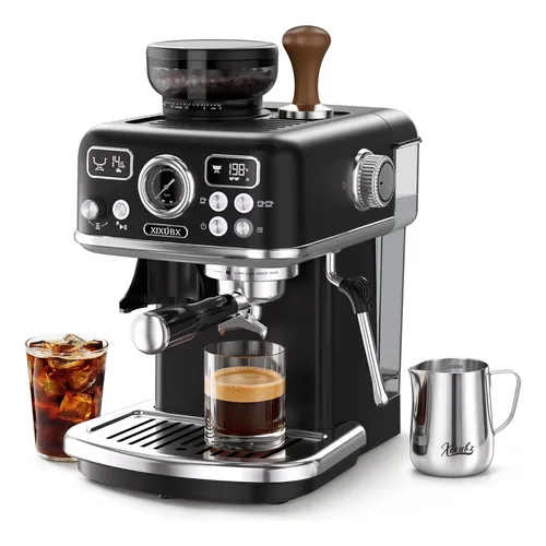 Máquina De Café Expresso Pid Preta Xixubx 51mm Com Moedor Preto
