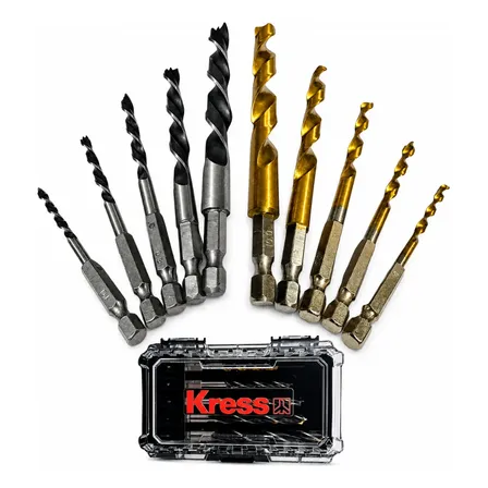 Jogo De Brocas De 1/4 C/10 Pçs P/ Madeira E Metal Ka1138