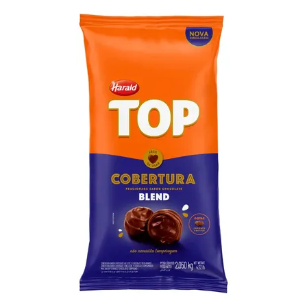 Cobertura Fracionada Harald Top Blend Em Gotas 2,05kg Chocolate Para Confeitaria Profissional