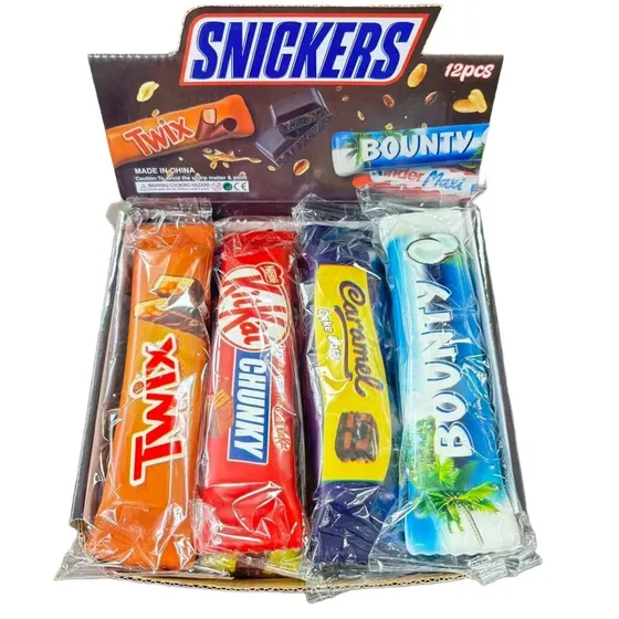 Kit 12 Squishy Chocolate Pu Antiestresse Retorno Lento Pacote Com 12 Snickers