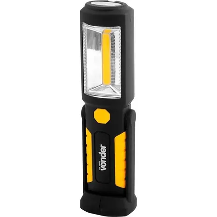 Lanterna Recarregável 2 W Cob 3 Leds Lr 180i Vonder Branco Preto/amarelo