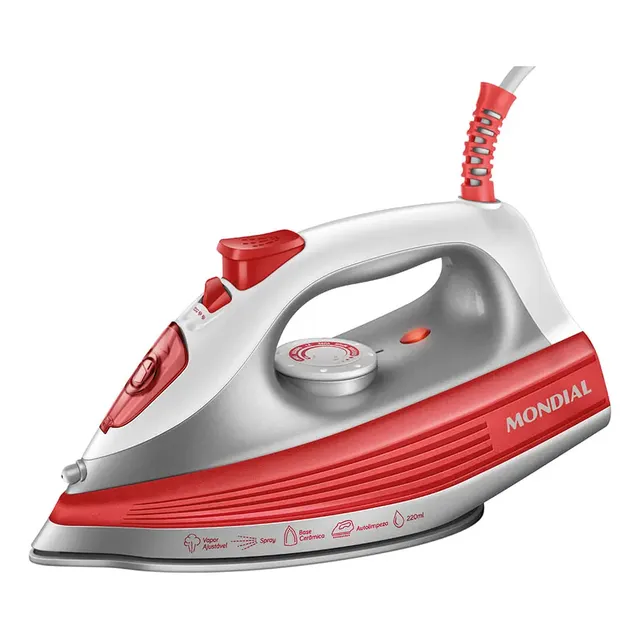 Ferro A Vapor Mondial 1200w - Fvn-01-o Vermelho 127v