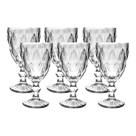 Jogo De Taça Diamond Empire Premium 6 Peças - 330ml Cor Transparente